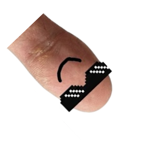 Toe with pixel glasses