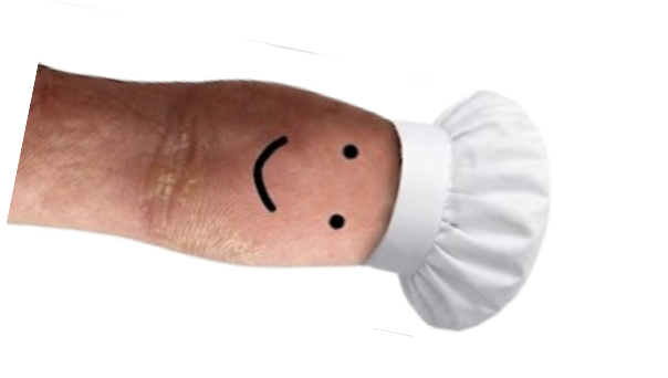 Toe with chef hat