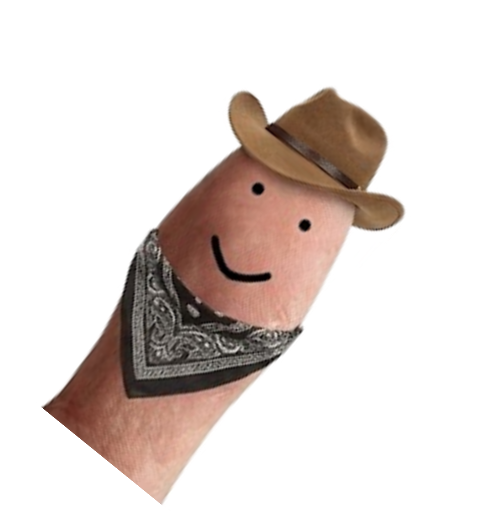Toe with cowboy hat