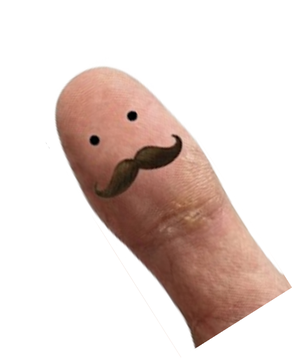 Toe with mustache